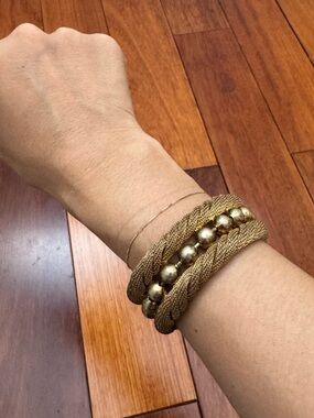 Marni Gold-Tone Braided Bead Wrap Bracelet